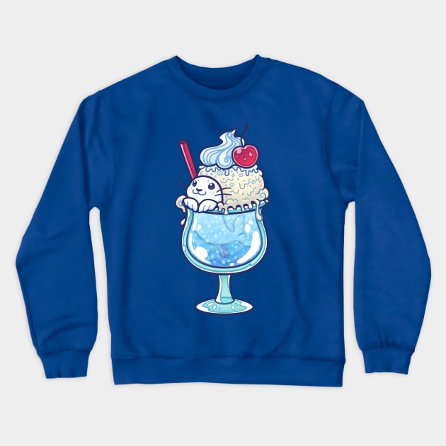 Ice Cream Soda Seal Crewneck Sweatshirt by DoomedDreamer